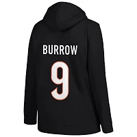 Women's Fanatics Joe Burrow Black Cincinnati Bengals Plus Player Name & Number V-Neck Hoodie
