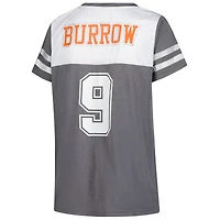 Women's Fanatics Joe Burrow White Cincinnati Bengals Plus Bling V-Neck T-Shirt