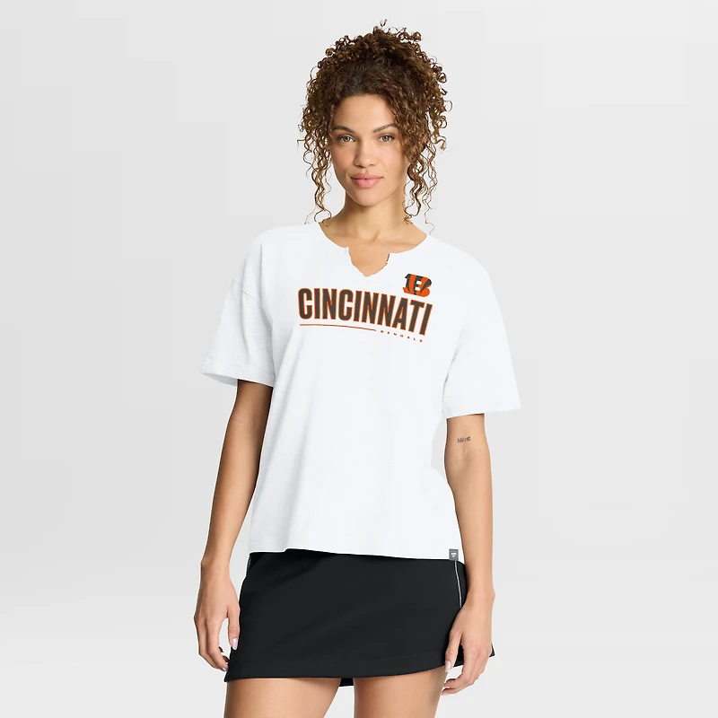 T-shirt boxy blanc Fanatics Redzone des Bengals de Cincinnati pour femme