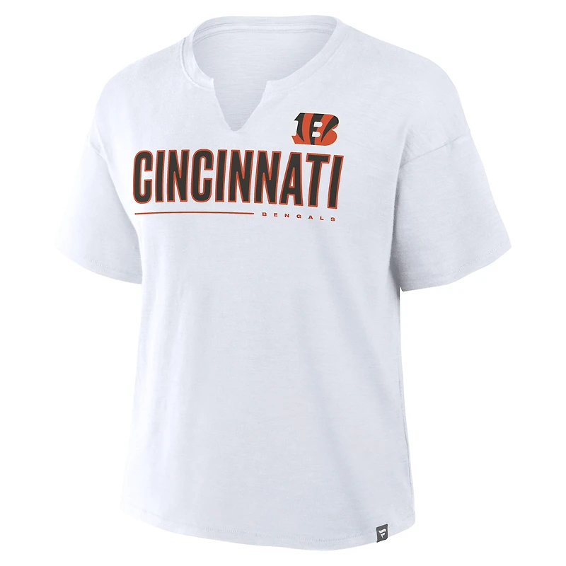 T-shirt boxy blanc Fanatics Redzone des Bengals de Cincinnati pour femme
