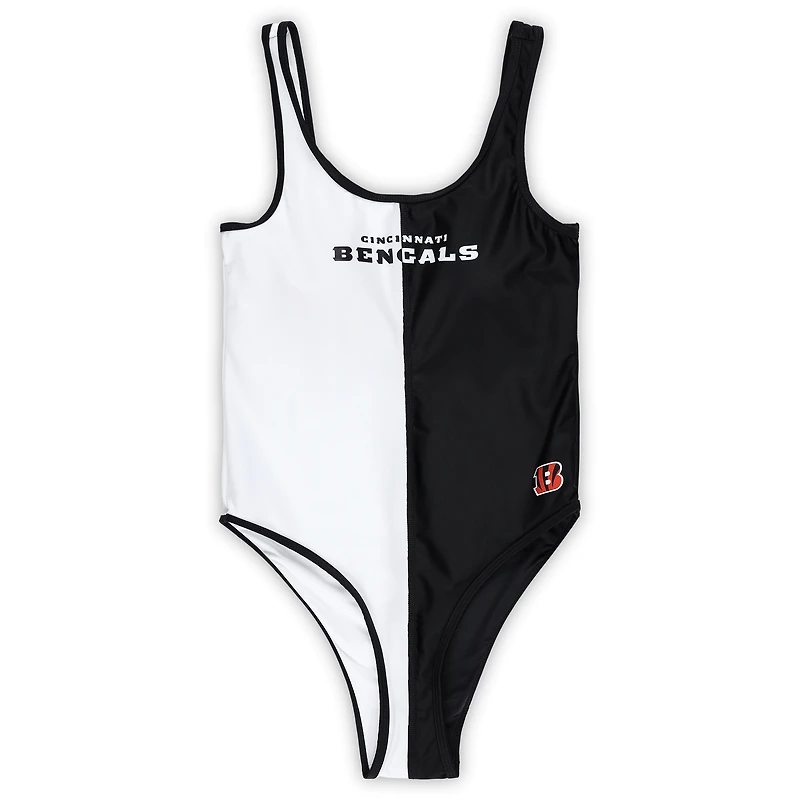 Maillot de bain une pièce G-III 4Her par Carl Banks pour femmes, noir/blanc, Cincinnati Bengals Last Stand