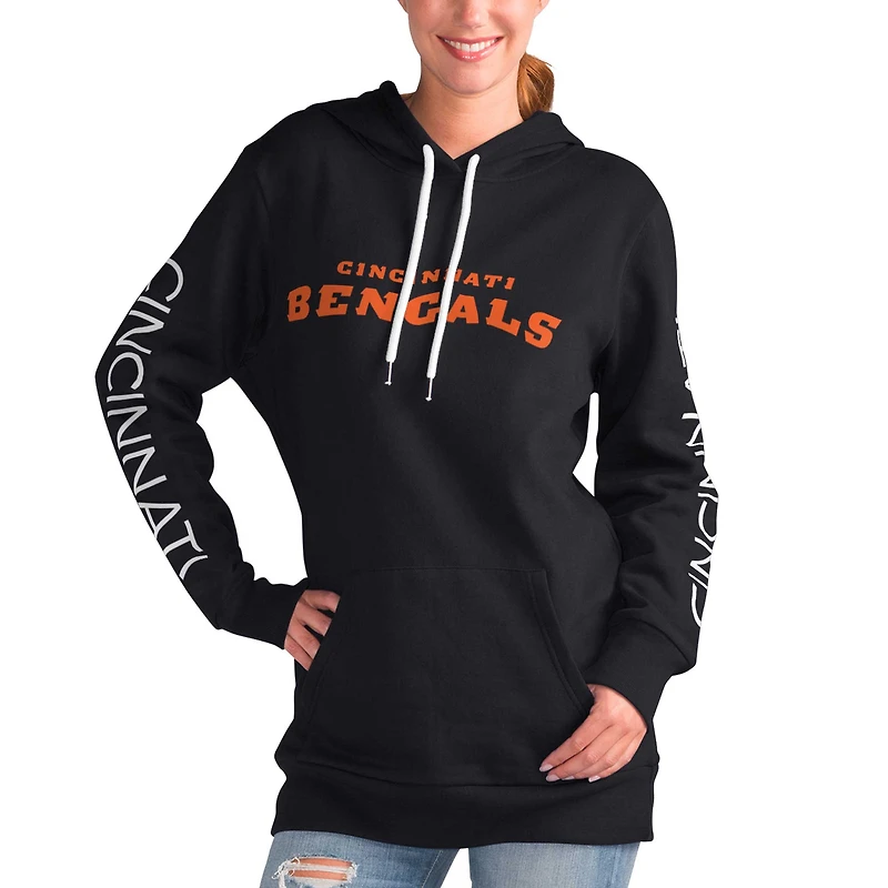 Sweat à capuche G-III 4Her pour femme par Carl Banks, noir, motif Extra Inning des Bengals de Cincinnati