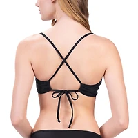 Women's G-III 4Her by Carl Banks Black Cincinnati Bengals Hall of Fame Bikini Top
