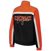 Veste de survêtement d'après-match entièrement zippée G-III 4Her par Carl Banks pour femme, noire, des Bengals Cincinnati