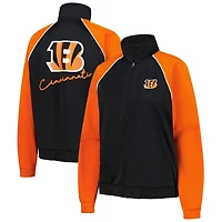 Veste de survêtement zippée G-III 4Her par Carl Banks pour femme, noire, des Bengals Cincinnati Replay