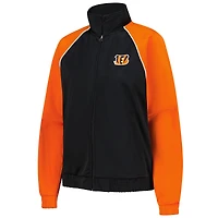 Veste de survêtement zippée G-III 4Her par Carl Banks pour femme, noire, des Bengals Cincinnati Replay