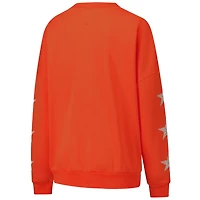 Sweat-shirt oversize à manches longues et strass Gameday Couture orange pour femme, motif étoiles des Bengals de Cincinnati