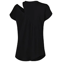 KIYA TOMLIN Chemise noire découpée en trois mélanges des Bengals de Cincinnati pour femme