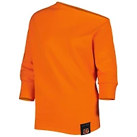 Sweat-shirt KIYA TOMLIN pour femme Orange Cincinnati Bengals Twisted Tri-Blend asymétrique 3/4-Dolman Sleeve Sweatshirt