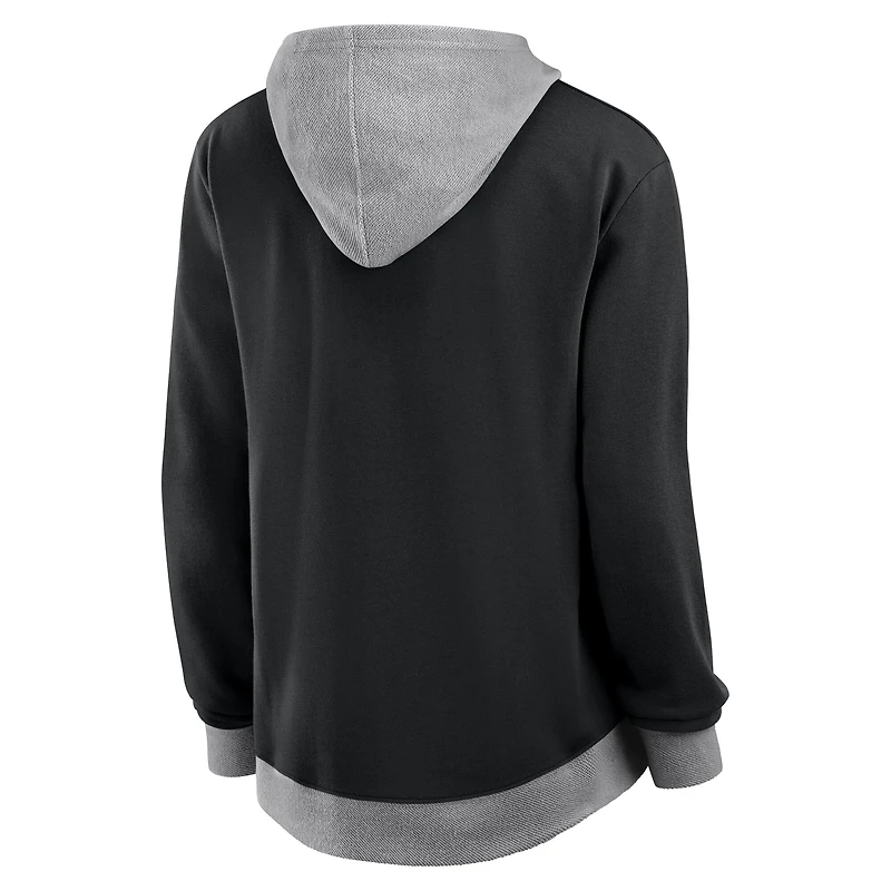 Women's Logo Athletic Black Cincinnati Bengals Hit It French Terry Full-Zip Hoodie