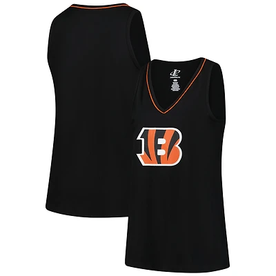 Débardeur à col en V Stellar Win pour femme, noir, avec logo athlétique, grandes tailles, des Bengals de Cincinnati
