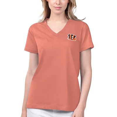 T-shirt à col en V pour femmes Margaritaville Cincinnati Bengals Game Time