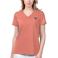 Women's Margaritaville Orange Cincinnati Bengals Game Time V-Neck T-Shirt