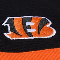 Women's Mitchell & Ness  Black Cincinnati Bengals Cropped Long Sleeve Rugby Polo