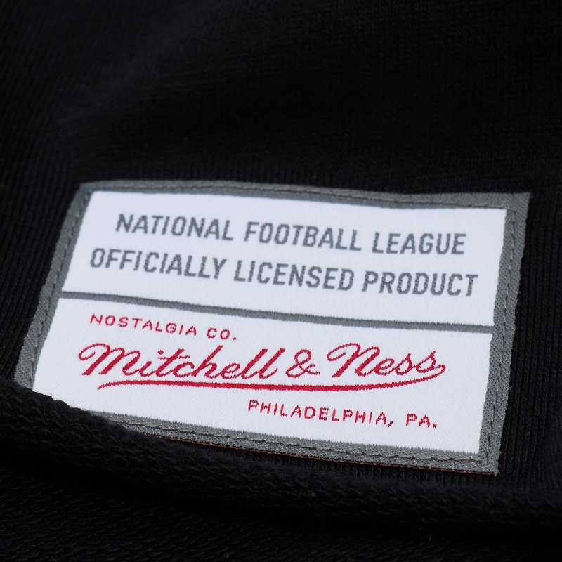 Women's Mitchell & Ness Black Cincinnati Bengals Cropped Long Sleeve Rugby Polo