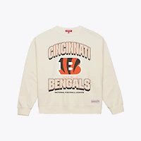 Sweat-shirt Mitchell & Ness crème pour femme Cincinnati Bengals Tonal Arch