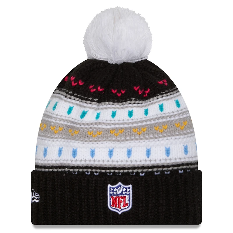 Women's New Era Black Cincinnati Bengals 2025 NFL Crucial Catch Cuffed Knit Hat with Pom