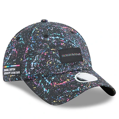 Women's New Era Black Cincinnati Bengals 2025 NFL Crucial Catch Pony Tail Adjustable Hat