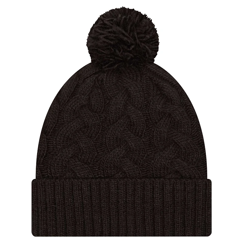 Women's New Era  Black Cincinnati Bengals Cable Cuffed Knit Hat with Pom