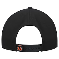 Casquette ajustable New Era noire métallisée 9FORTY M-Crown A-Frame pour femme des Bengals de Cincinnati