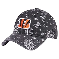 Casquette réglable noire à motif cachemire 9TWENTY des Bengals de Cincinnati New Era pour femme