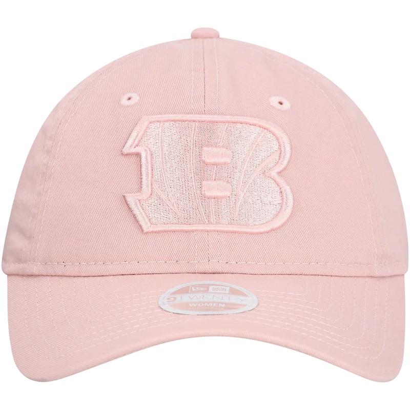 Casquette ajustable New Era Cincinnati Bengals Main 9TWENTY rose clair pour femme