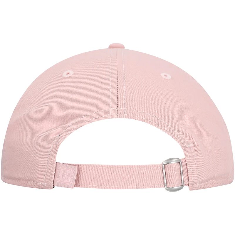Casquette ajustable New Era Cincinnati Bengals Main 9TWENTY rose clair pour femme