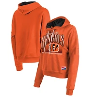 Women's New Era Orange Cincinnati Bengals Boxy Pullover Hoodie