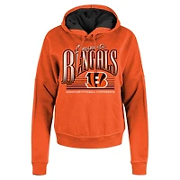 Sweat à capuche boxy orange Cincinnati Bengals New Era pour femme