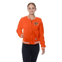 Women's New Era  Orange Cincinnati Bengals Throwback Fleece Full-Snap Jacket