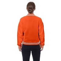 Women's New Era  Orange Cincinnati Bengals Throwback Fleece Full-Snap Jacket