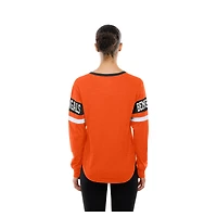 Women's New Era  Orange Cincinnati Bengals Throwback Lace-Up Long-Sleeve T-Shirt