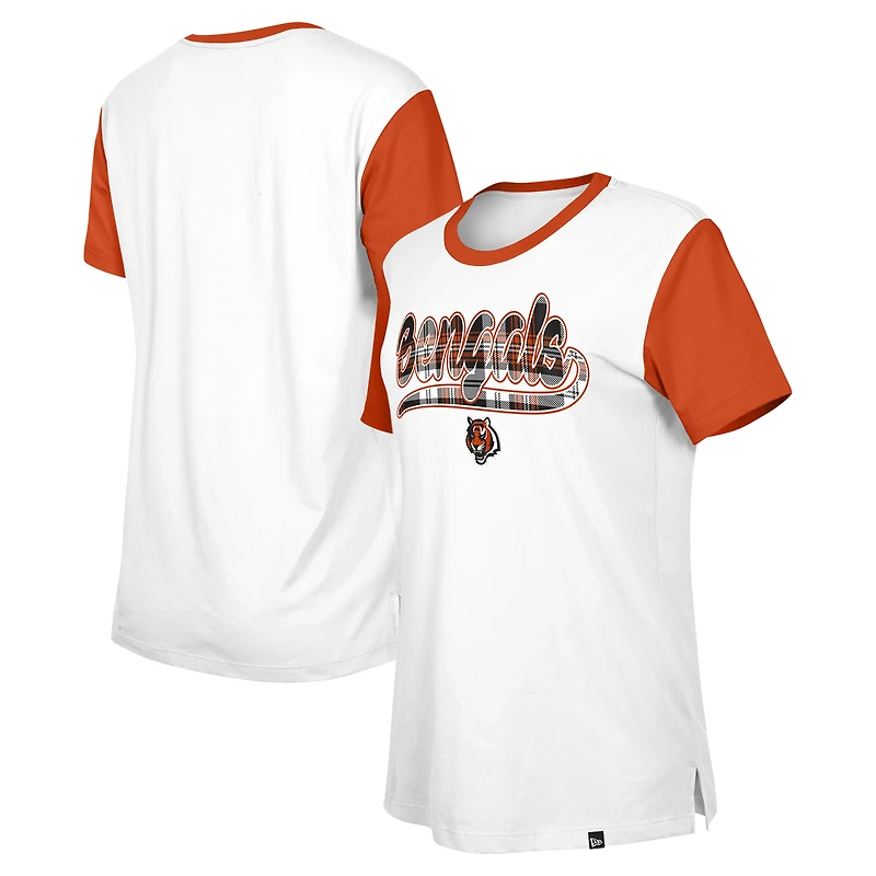 T-shirt 3rd Down des Bengals de Cincinnati New Era blanc/orange pour femme