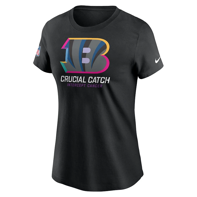 Women's Nike  Black Cincinnati Bengals 2024 NFL Crucial Catch Tri-Blend T-Shirt