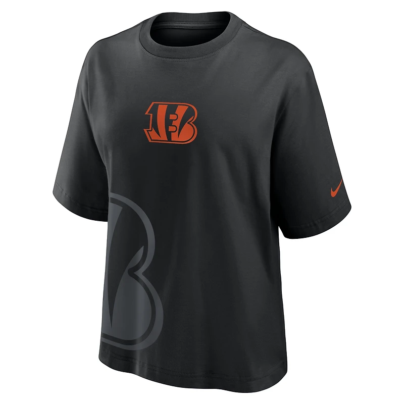 T-shirt boxy Nike noir Cincinnati Bengals pour femme