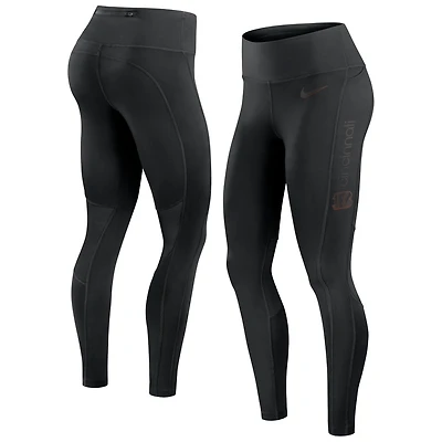 Legging Nike Dri-FIT noir pour femme avec logo Edge des Bengals de Cincinnati