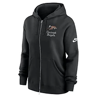Sweat à capuche entièrement zippé Nike Phoenix Rewind pour femme, noir, des Bengals de Cincinnati