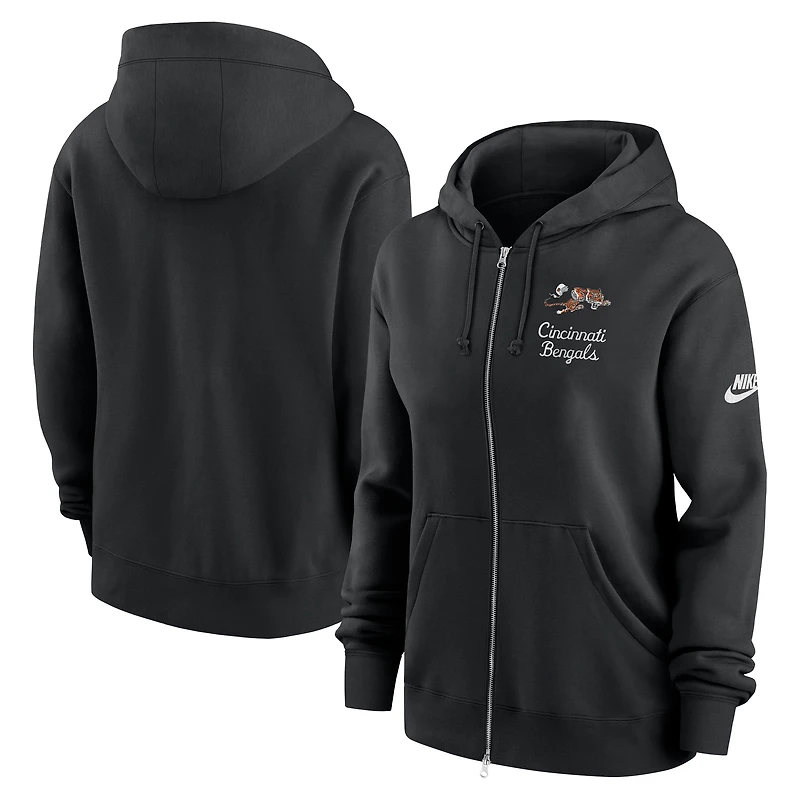 Women's Nike Black Cincinnati Bengals Phoenix Rewind Full-Zip Hoodie