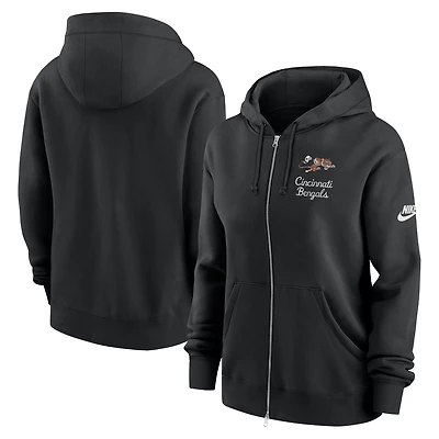 Women's Nike Black Cincinnati Bengals Phoenix Rewind Full-Zip Hoodie