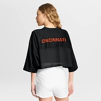 Women's Nike Black Cincinnati Bengals Primetime Cropped Mesh Dri-FIT Fashion Jersey
