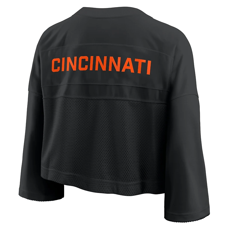 Maillot court Nike noir Cincinnati Bengals Primetime en maille Dri-FIT pour femme