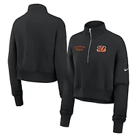 Sweat-shirt Nike noir à demi-zip pour femme des Bengals de Cincinnati Primetime Phoenix