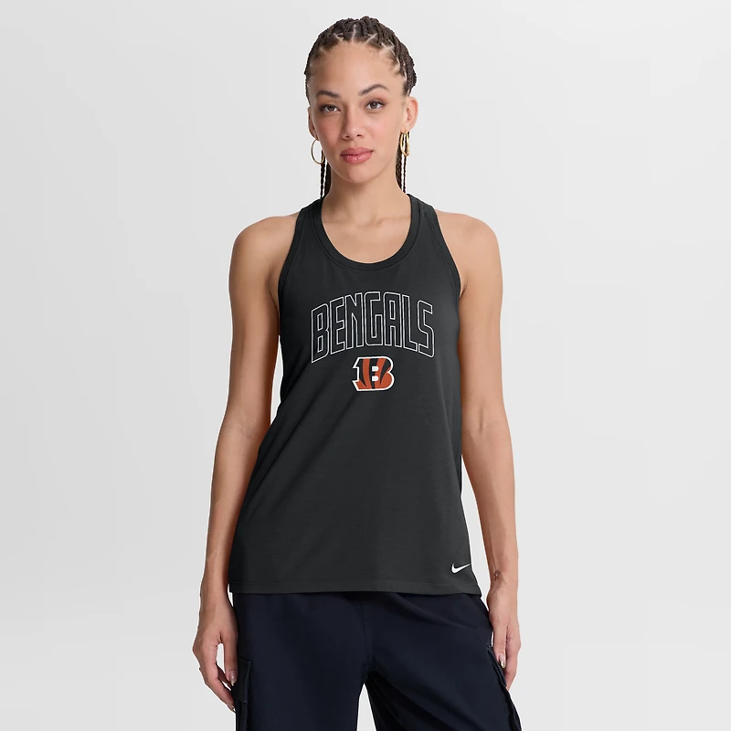 Women's Nike Black Cincinnati Bengals Primetime Tri-Blend Dri-FIT Tank Top