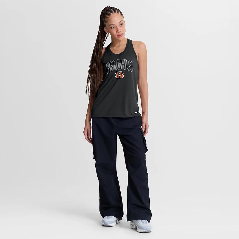 Débardeur Nike noir pour femme Cincinnati Bengals Primetime Tri-Blend Dri-FIT
