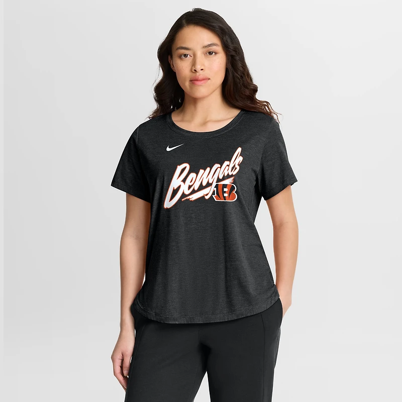 Women's Nike Black Cincinnati Bengals Primetime Tri-Blend T-Shirt