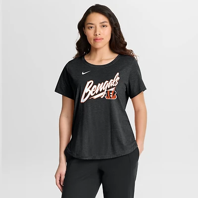 Women's Nike Black Cincinnati Bengals Primetime Tri-Blend T-Shirt