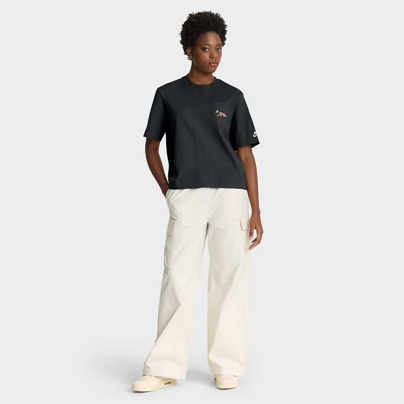 Women's Nike Black Cincinnati Bengals Rewind Pocket Boxy T-Shirt