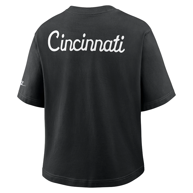 T-shirt Nike noir à poche carrée pour femme des Bengals de Cincinnati