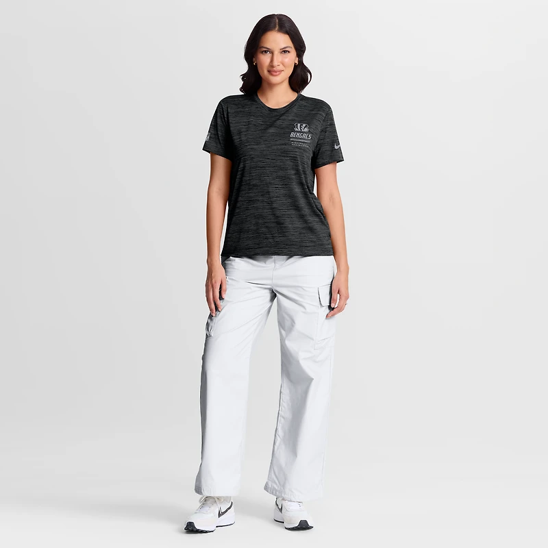 T-shirt Nike noir pour femme Cincinnati Bengals Sideline Velocity Dri-FIT