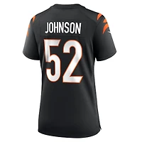 Maillot de match Nike Cedric Johnson noir pour femme des Bengals Cincinnati